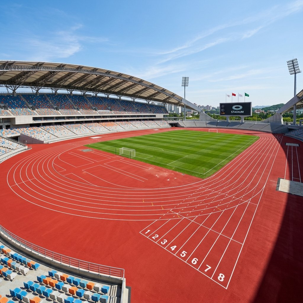 8-lane IAAF certified synthetic running track